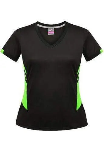 Aussie Pacific Tasman Ladies Tees 2211 Casual Wear Aussie Pacific Black/Neon Green 8